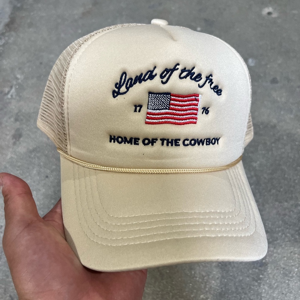 Land of the free trucker hat